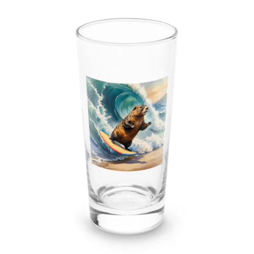 Surfing Woodchuck Long Sized Water Glass