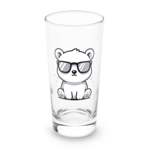 クールなサングラスのホワイトベア Long Sized Water Glass