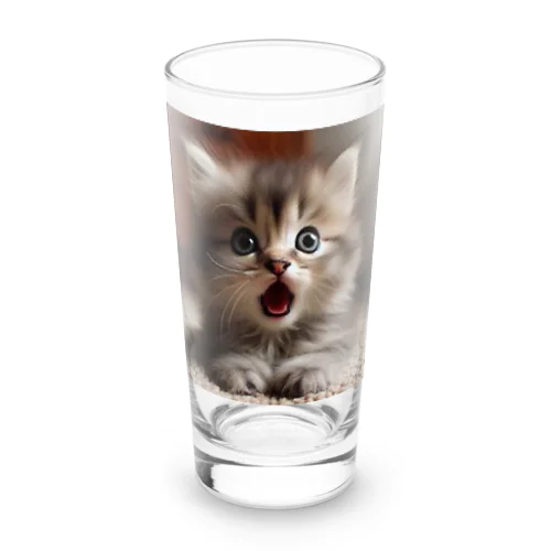 ビックリした子猫 Long Sized Water Glass