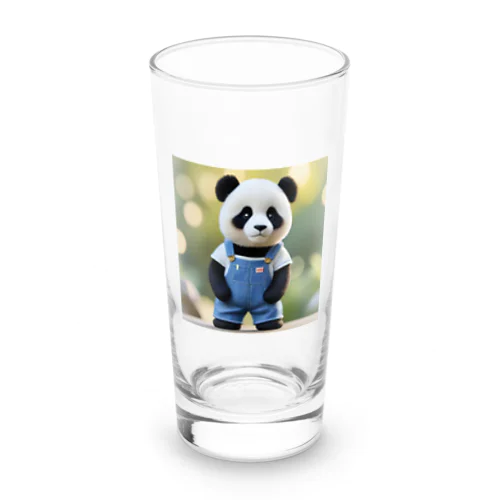 オーバオールを着るパンダ🐼 Long Sized Water Glass