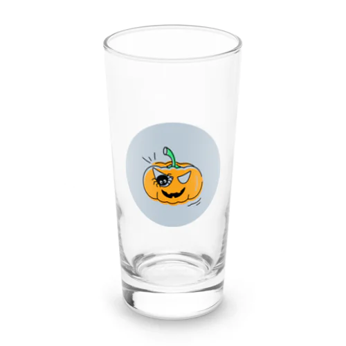 かぼちゃ、クモ、ハロウィン、絵文字 Long Sized Water Glass