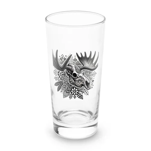タトゥー風　ヘラジカの頭骨 Long Sized Water Glass