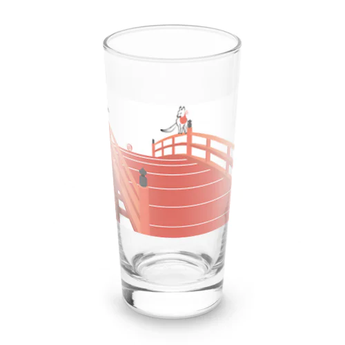 狐の手毬唄 太鼓橋と狛狐 Long Sized Water Glass