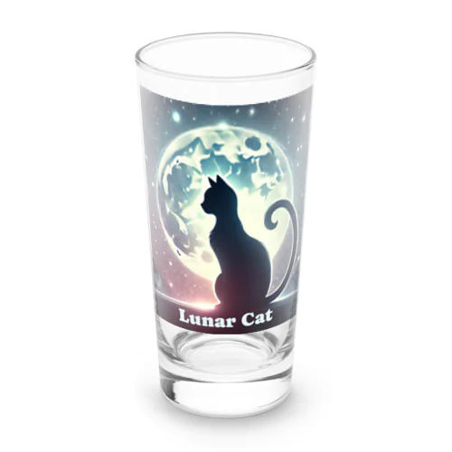 幻想的な猫のシルエット Long Sized Water Glass