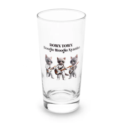 ダウンタウンブギウギニャンコ　黒文字 Long Sized Water Glass
