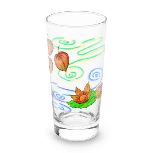 ホオズキ 水紋背景（和柄） Long Sized Water Glass
