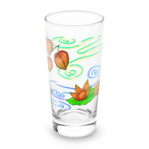 枝つきホオズキ 水紋（和柄）その2 Long Sized Water Glass