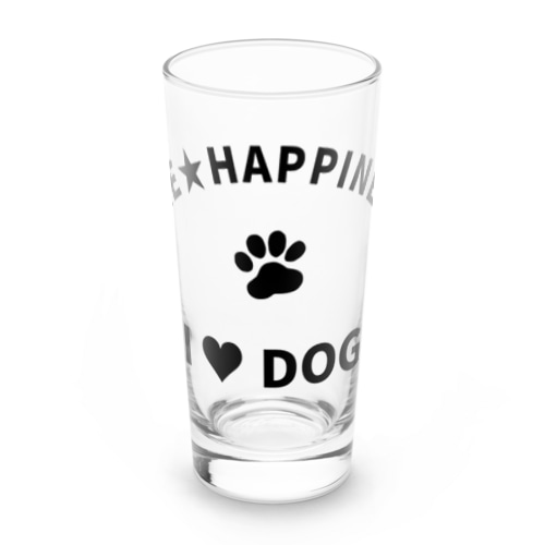 I LOVE DOG　ONEHAPPINESS Long Sized Water Glass