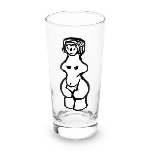 前面(片面)プリント　縄文のビーナスさん　土偶シリーズ Long Sized Water Glass