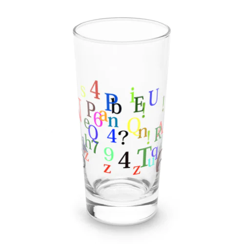 アルファベットと数字の洪水 Long Sized Water Glass