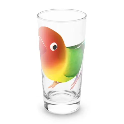 ボタンインコ　おすましルリゴシボタンインコ【まめるりはことり】 Long Sized Water Glass