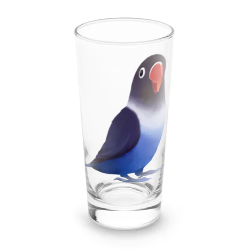 ボタンインコ　おすましコバルトブルー【まめるりはことり】 Long Sized Water Glass