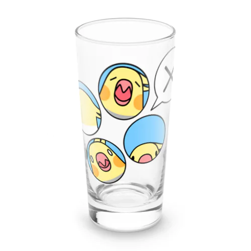 オカメインコばつ×【まめるりはことり】 Long Sized Water Glass