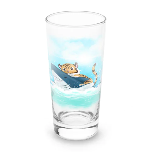 サメと遊ぶ虎さん Long Sized Water Glass