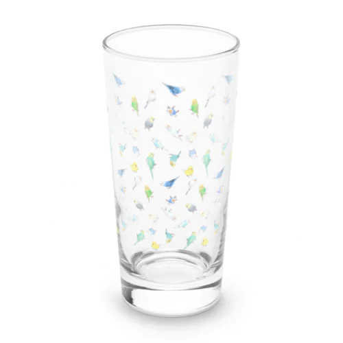 いっぱいセキセイインコちゃん【まめるりはことり】 Long Sized Water Glass