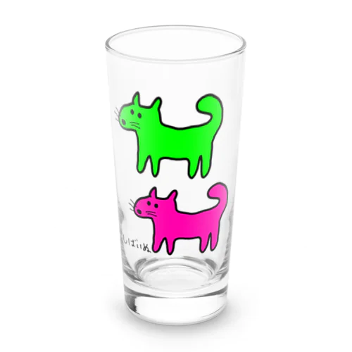 しばいぬさんたち(ピンクと黄緑)柴犬さんたち Long Sized Water Glass