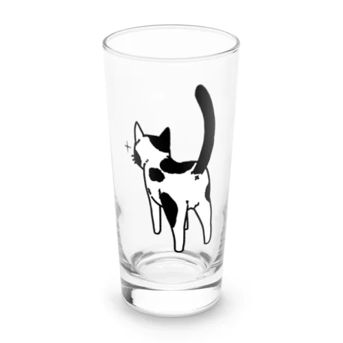 ねこけつ（ぶち猫） Long Sized Water Glass