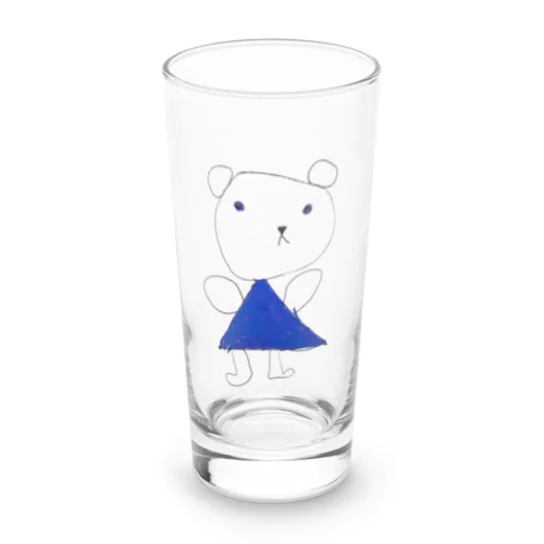 くまちゃん～青いお出かけ服～ Long Sized Water Glass