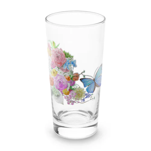 花と蝶 ロンググラス