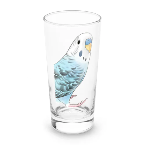 振りむきセキセイインコちゃん【まめるりはことり】 Long Sized Water Glass