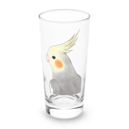 見つめるオカメインコちゃん【まめるりはことり】 Long Sized Water Glass