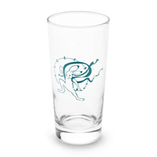 鳥獣戯画の風神雷神　トルコ石ブルー Long Sized Water Glass