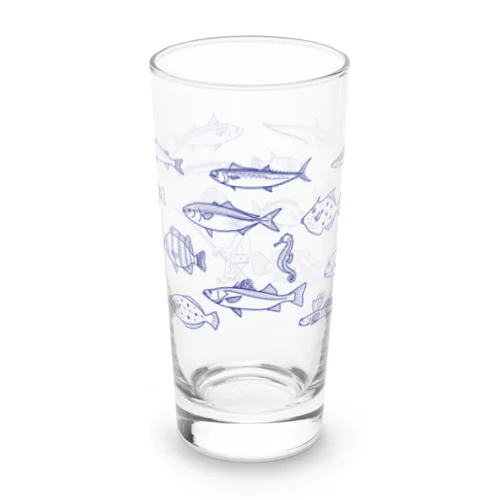 お魚　青LINE Long Sized Water Glass