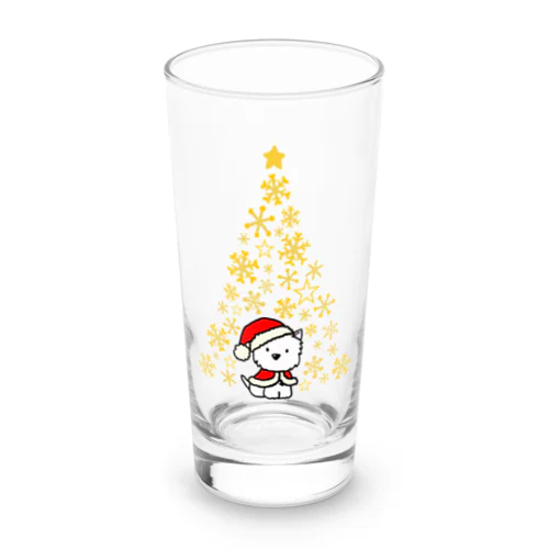 しろいぬルッチー【X’mas限定ツリー】 Long Sized Water Glass