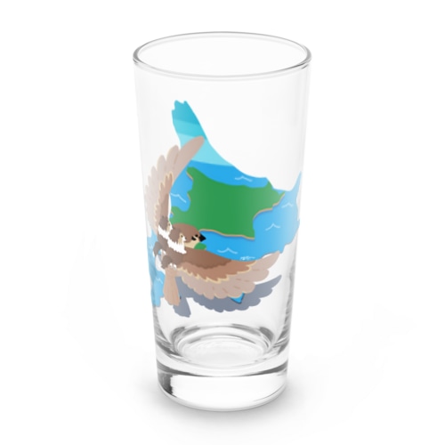 シェルティ2匹＆スズメ×北海道 Long Sized Water Glass