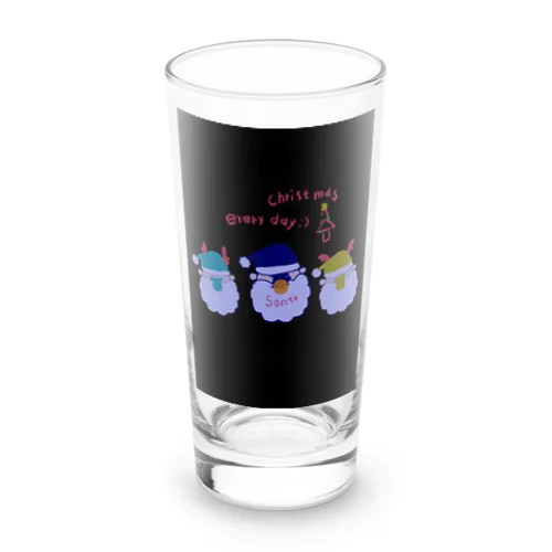 ブラックサンタさん3人 🍗 Long Sized Water Glass