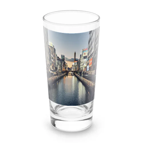 大阪の街と道頓堀 Long Sized Water Glass