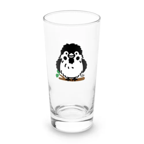 ワンポイント　ぶわっとな スズメがちゅん02 Long Sized Water Glass