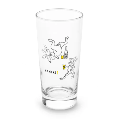 名画 × BEER（鳥獣戯画）黒線画 Long Sized Water Glass