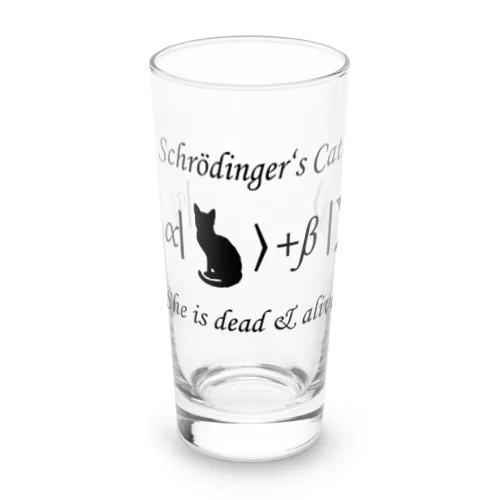 シュレーディンガーの猫（黒字） Long Sized Water Glass