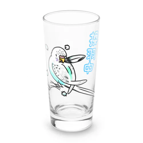 換羽中なセキセイインコさん ロゴ入り Long Sized Water Glass