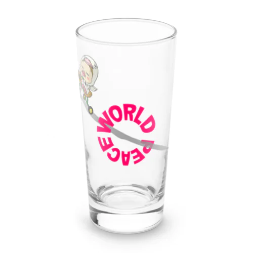 世界平和だよ！さげみちゃん（円形文字） Long Sized Water Glass