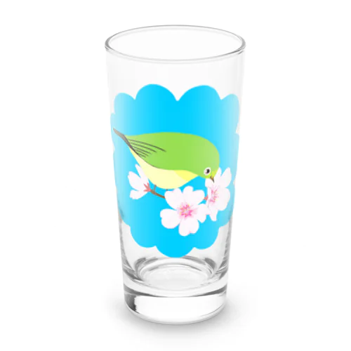 桜とメジロさん Long Sized Water Glass