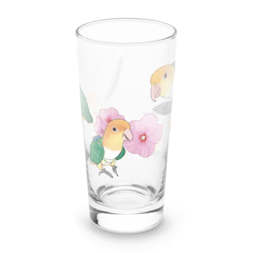 あつまれシロハラインコちゃん【まめるりはことり】 Long Sized Water Glass