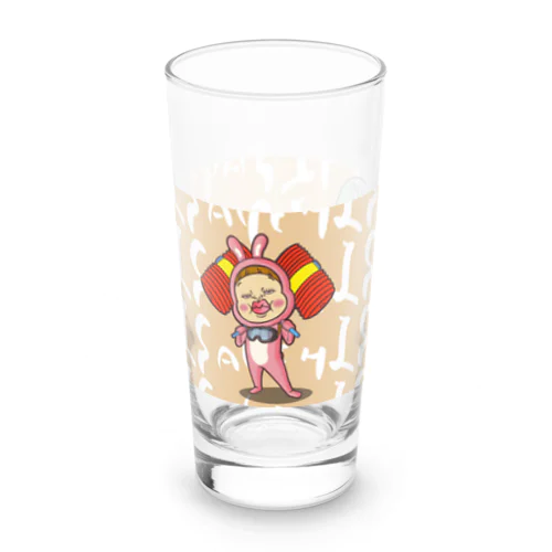 コップ類だよ！さげみちゃん(背景オレンジ) Long Sized Water Glass