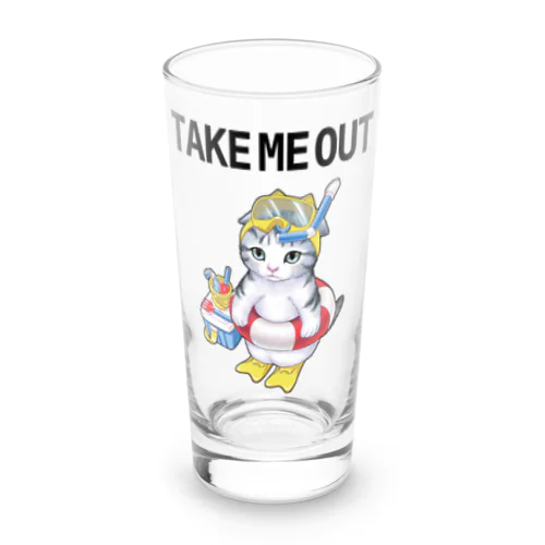 つれてけ猫 Long Sized Water Glass