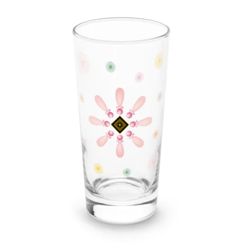 オリエンタルなお花柄　かわいいパステルカラー Long Sized Water Glass