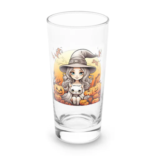 かわいい魔女と猫のグッズ Long Sized Water Glass