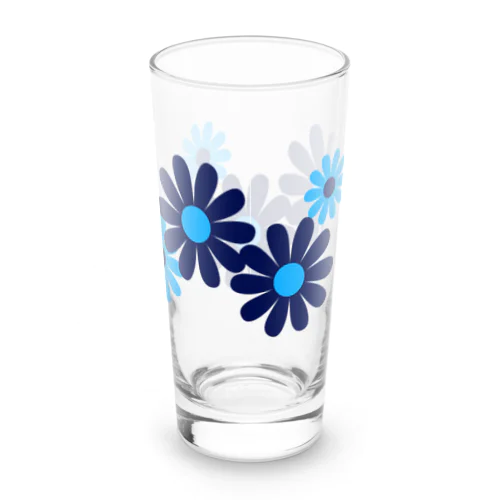 レトロ風花(8枚)青・水色 ロンググラス