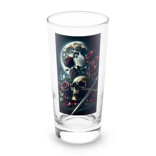 死神と薔薇（縦）AI生成 Long Sized Water Glass