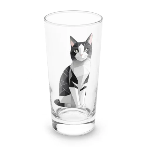 日本の猫　ハチワレさん Long Sized Water Glass