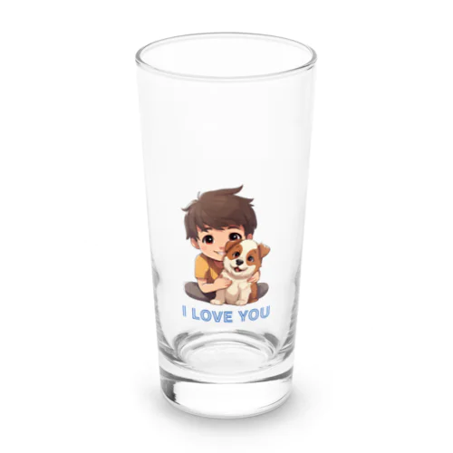 I LOVE YOU(Dog&Boy) (39) Long Sized Water Glass