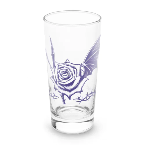 薔薇を吸う蝙蝠(パープル) Long Sized Water Glass