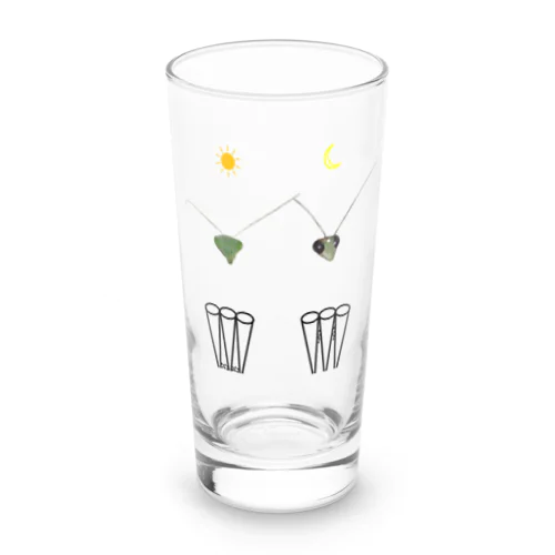 カマキリの昼と夜の複眼（絵文字、背景透過ver） Long Sized Water Glass