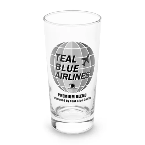 TEAL BLUE AIRLINES - grayscale Ver. - Long Sized Water Glass