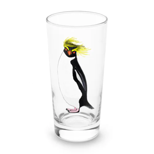 　風に吹かれるイワトビペンギンさん(文字無しバージョン Long Sized Water Glass